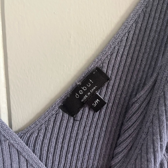 Debut Blue Ribbed Tank - Picture 3 of 3